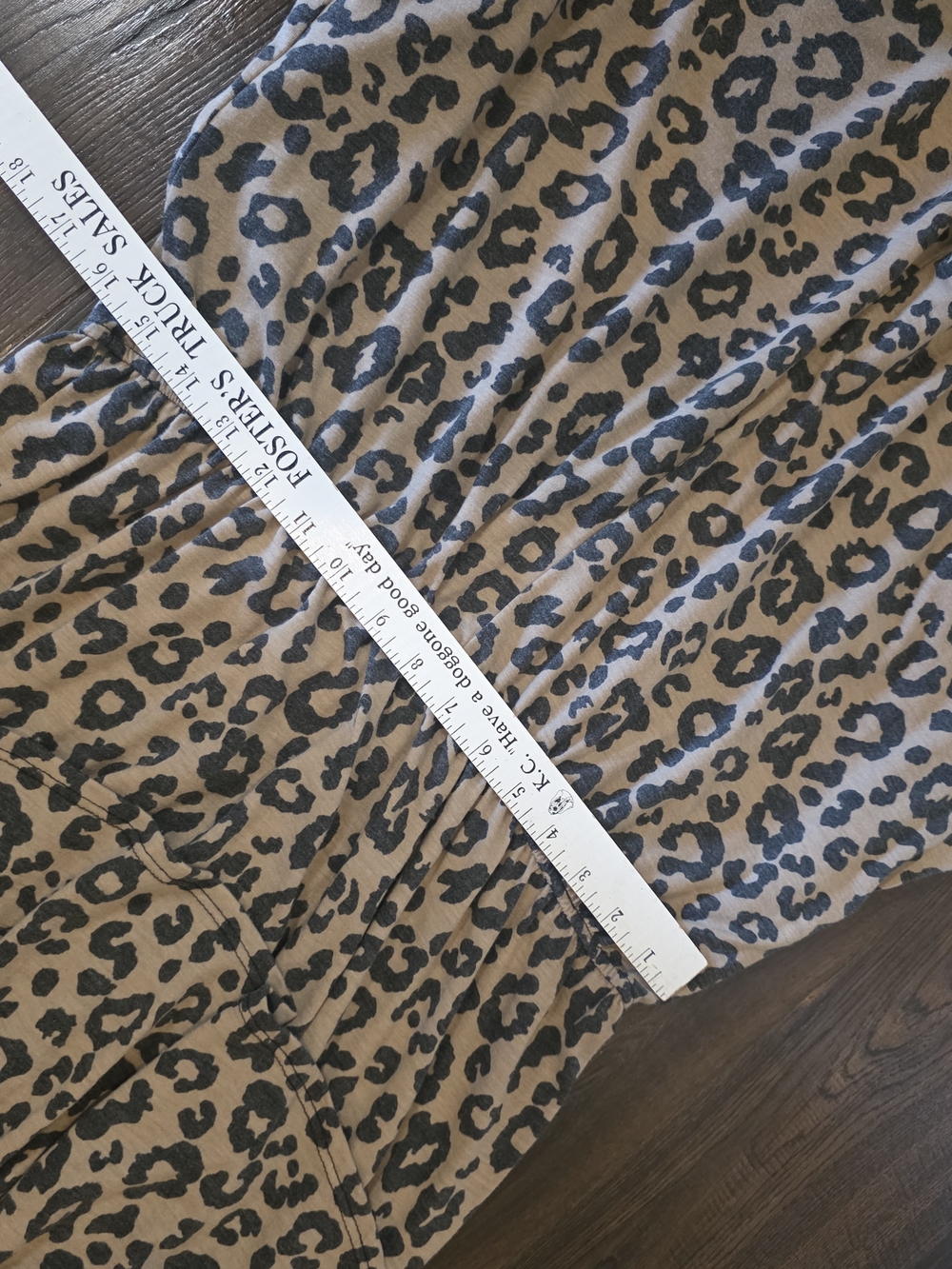 Leopard Print Off-Shoulder Jumpsuit in Tan & Black 1X - Picture 5 of 9